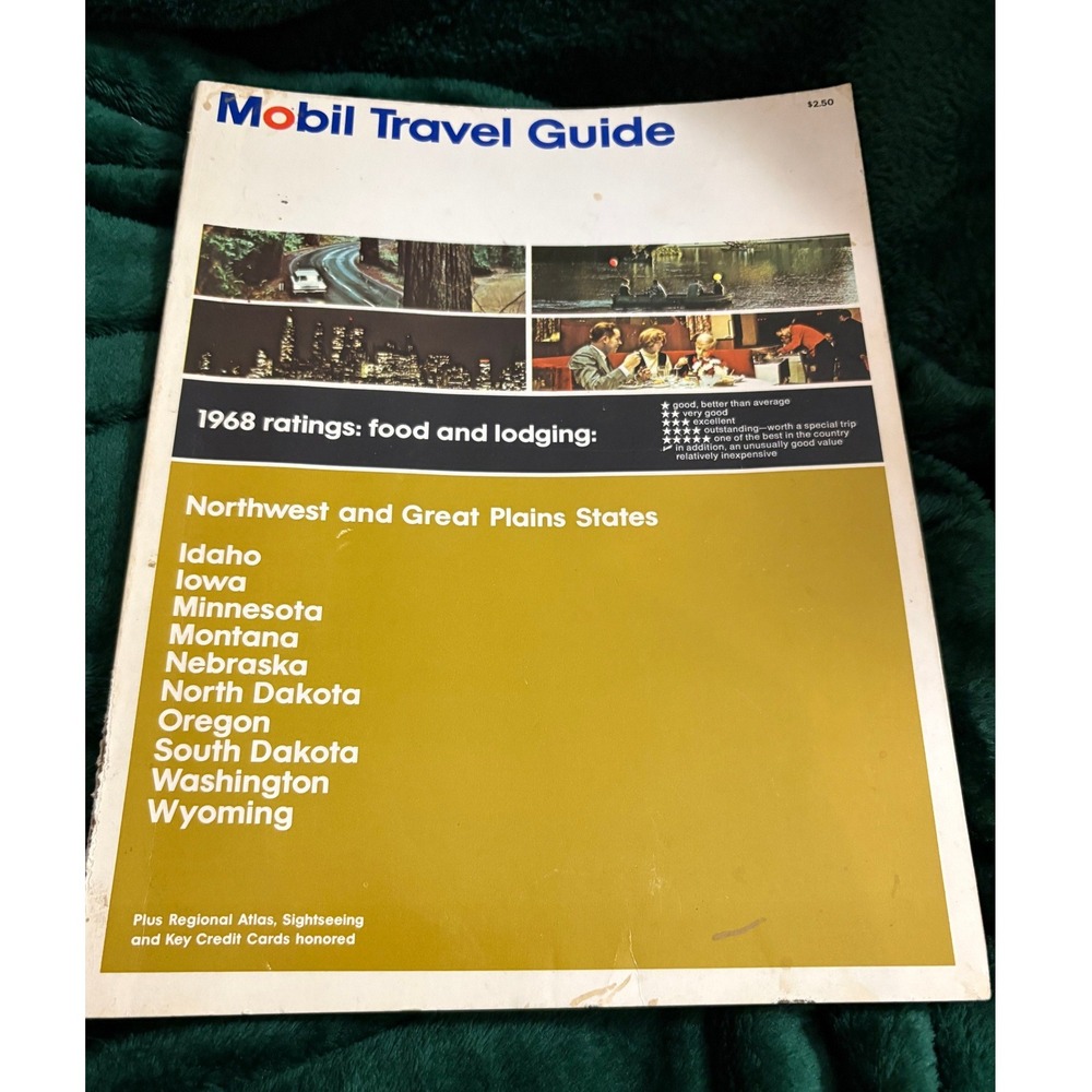 Vintage 1968 Mobil Travel Guide Northwest Great Plains States Maps Road Atlas